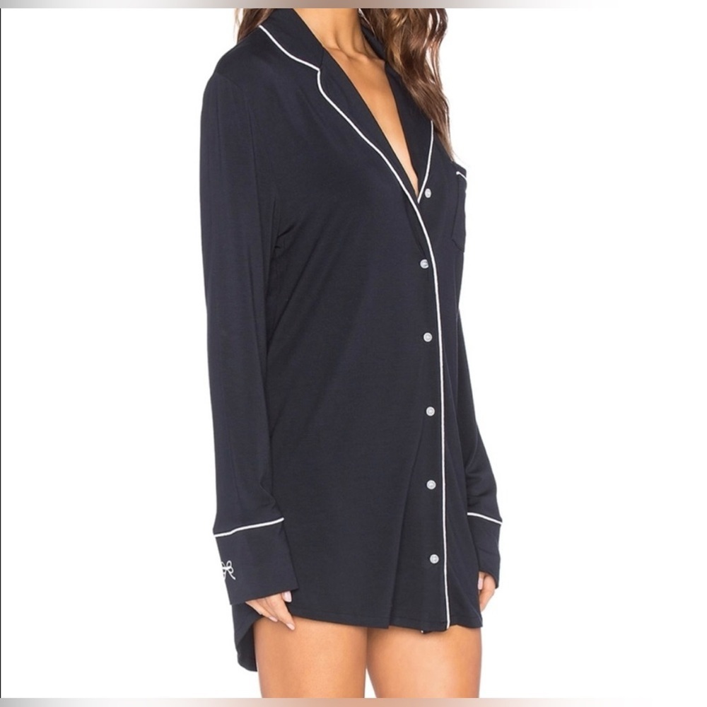 Wildfox Couture Let's Spend The Night Together Black Sleep Shirt Medium - Picture 4 of 5